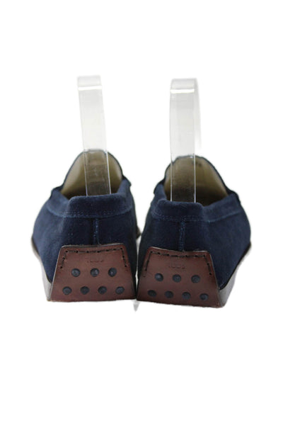 Tods Womens Suede Textured Slip On Casual Oxford Flats Navy Size EUR 38