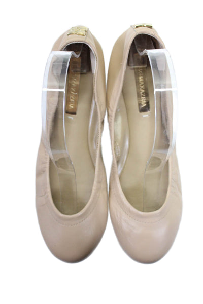 BCBGMAXAZRIA Womens Patten Leather Slip On Ballerina Flats Nude Size 7.5