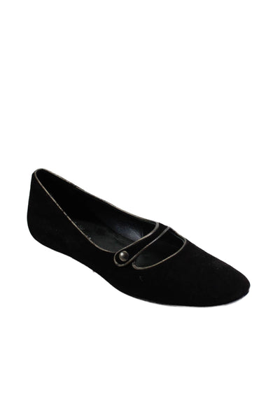 Donald J Pliner Womens Suede Pointed Toe Mary Jane Flats Black Size 8