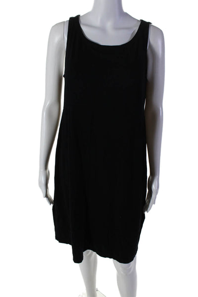 Eileen Fisher Womens Pullover Sleeveless Scoop Neck Dress Black Medium