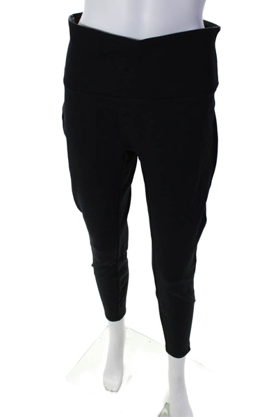 Spanx Womens High Elastic Waist Tapered Compression Leggings Black Large