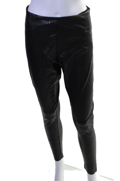 Commando Womens Black Vegan Leather Pull On Skinny Leg Pants Size XL