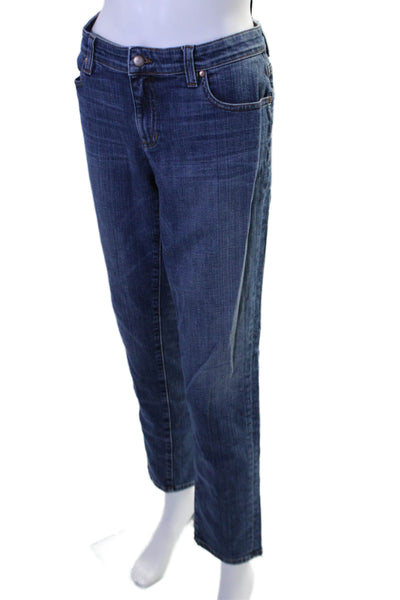 Eileen Fisher Womens Blue Mid-Rise Medium Wash Straight Leg Jeans Size 6