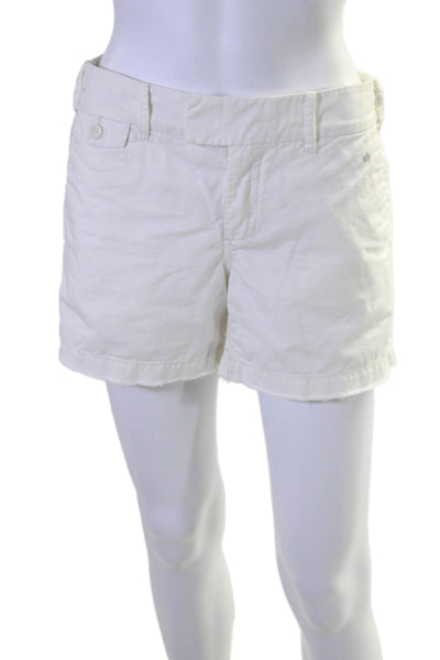 G1 Paper Twill Women's Hook Closure Flat Front Pockets Dress Shorts White Size 6