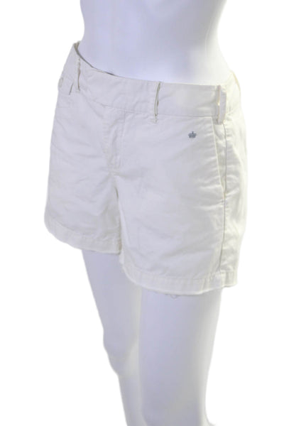 G1 Paper Twill Women's Hook Closure Flat Front Pockets Dress Shorts White Size 6