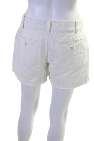 G1 Paper Twill Women's Hook Closure Flat Front Pockets Dress Shorts White Size 6