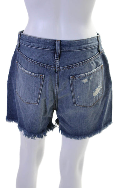 J Brand Women's Button Fly Five Pockets Medium Wash Cut-Off Denim Shorts Size 27