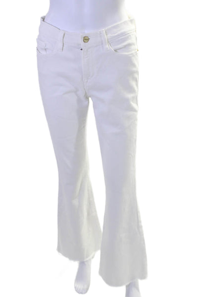 Frame Women's High Waist Five Pockets Straight Leg Denim Pants White Size 29