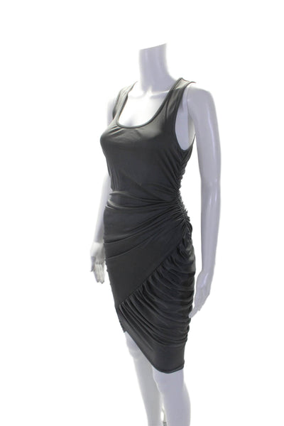 Elizabeth and James Womens Ruched Sleeveless Dress Gray Size Extra Small