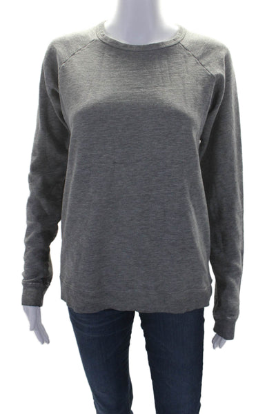 Sending Light Women's Round Neck Long Sleeved Pullover Sweatshirt Gray Size S