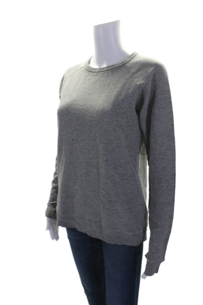 Sending Light Women's Round Neck Long Sleeved Pullover Sweatshirt Gray Size S