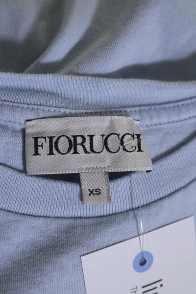 Fiorucci Women's Crewneck Short Sleeves Graphic  T-Shirt Light Blue Size XS