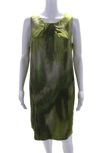 Vince Womens Scoop Neck Sleeveless Pullover Dress Silk Green Size Large