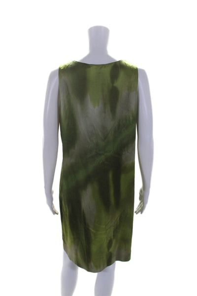 Vince Womens Scoop Neck Sleeveless Pullover Dress Silk Green Size Large