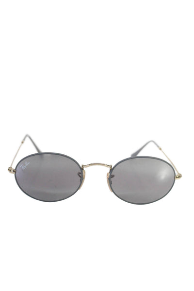 Ray Ban Womens Thin Circle Frame Sunglasses Metal Gray Gold One Size