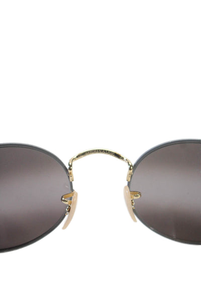 Ray Ban Womens Thin Circle Frame Sunglasses Metal Gray Gold One Size