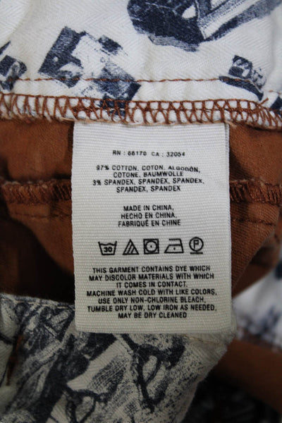 Pilcro and the Letterpress Anthropologie Womens Cotton Suede Jeans Brown Size  M