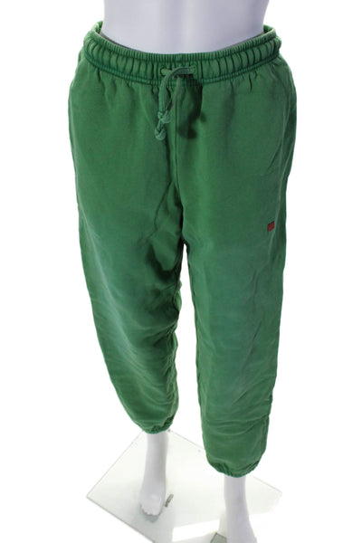 ACNE Studios Womens Cotton Drawstring Embroidered Sweatpants Green Size XXS