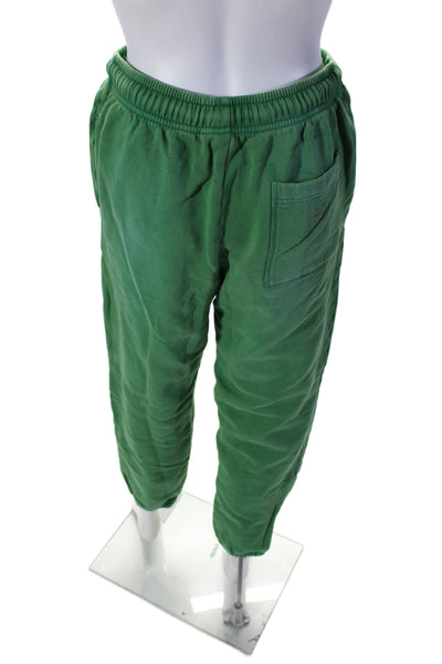 ACNE Studios Womens Cotton Drawstring Embroidered Sweatpants Green Size XXS