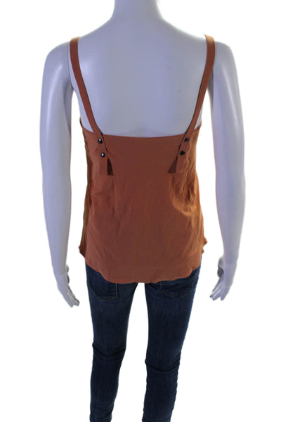 Aday Womens Sleeveless Button Accented Double Breasted Camisole Orange Size XS