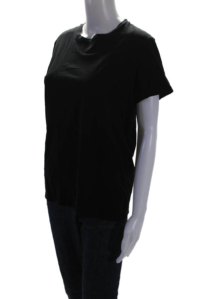 Stella McCartney Womens Round Neck Short Sleeve Basic Top Black Size EUR 44