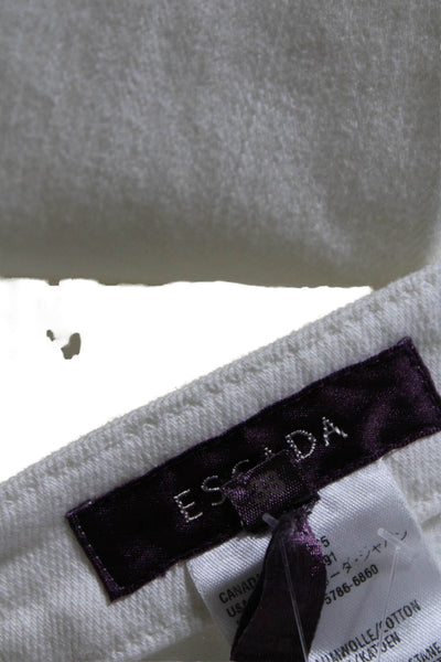 Escada  Womens Cotton Zip Button Straight Leg Jeans White Size EUR 38