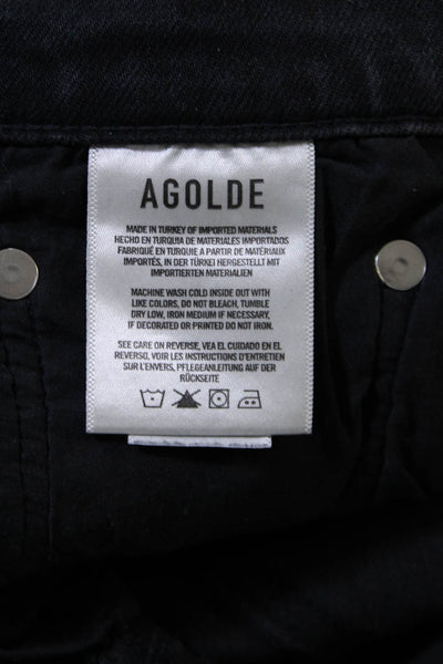 Agolde Womens Button Fly High Rise Slim Cropped Jeans Gray Denim Size 26