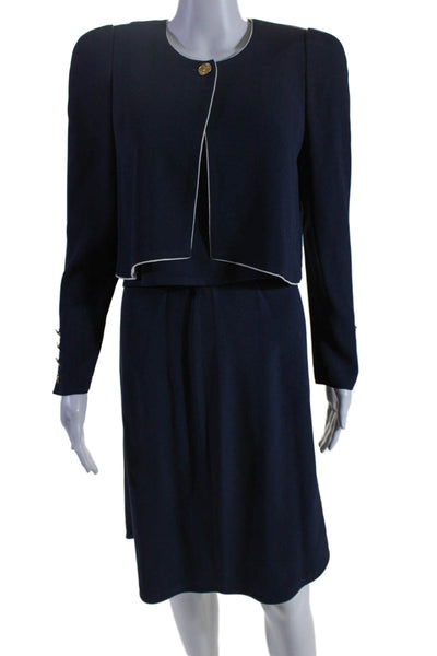 Sonia Rykiel Womens Navy One Button Long Sleeve Blazer 3 Piece Suit Set Size 38