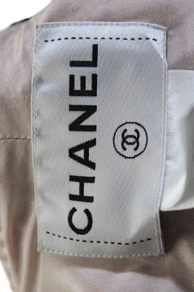 Chanel Womens Short Sleeves Bolero Sweater Pink Black Cotton Size EUR 40