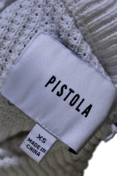 Pistola Womens Long Sleeves Crew Neck Sweater White Cotton Size Extra Small