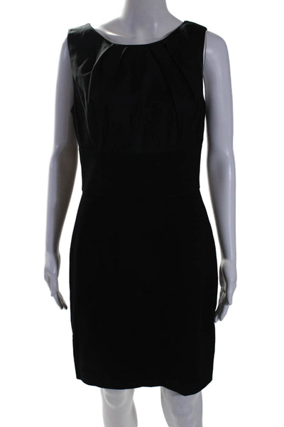 Trina Turk Womens Back Zip Sleeveless Scoop Neck Shift Dress Black Size 4