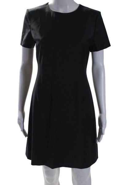 Trina Turk Womens Back Zip Sleeveless Scoop Neck Shift Dress Black Size 4