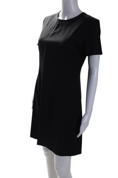 Trina Turk Womens Back Zip Sleeveless Scoop Neck Shift Dress Black Size 4