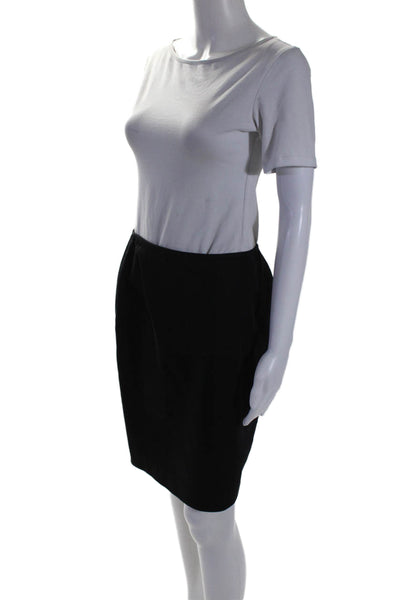 Calvin Klein Womens Back Zip Knee Length Pencil Skirt Gray Wool Size 4