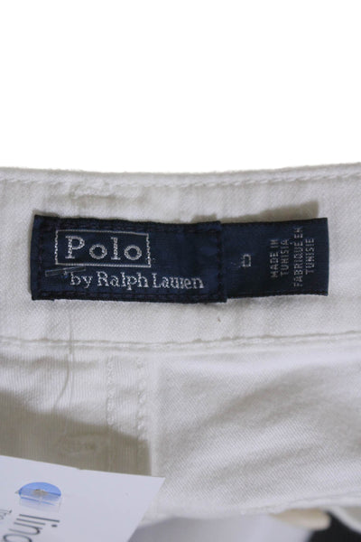 Polo Ralph Lauren Womens Cotton Textured Full Button Up Jeans White Size 0