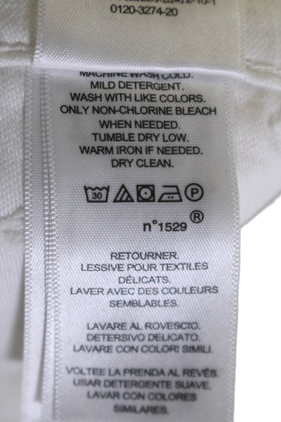 Polo Ralph Lauren Womens Cotton Textured Full Button Up Jeans White Size 0