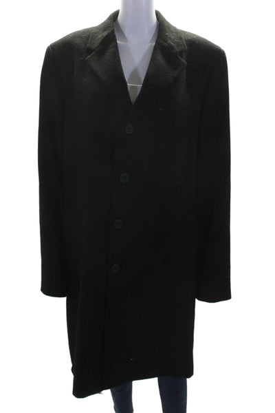 Cardinal of Canada Womens Cashmere Texture Long Pea Coat Black Size XL