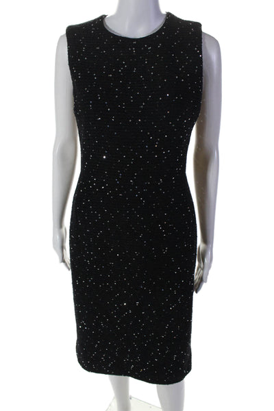 Barneys New York Womens Wool Black Sequins Sleeveless Shift Dress Size 40/6