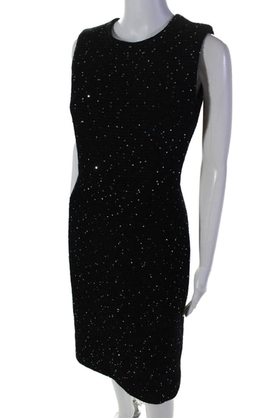 Barneys New York Womens Wool Black Sequins Sleeveless Shift Dress Size 40/6