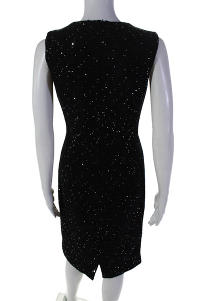 Barneys New York Womens Wool Black Sequins Sleeveless Shift Dress Size 40/6