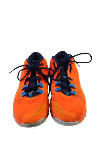 Nike Women's Round Toe Lace Up Rubber Sole Trainer Sneakers Orange Size 7