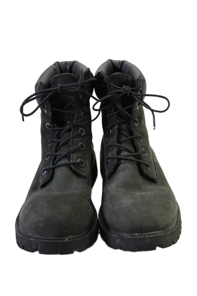 Timberland Women's Round Toe Lace Up Lug Sole Combat Boots Black Size 6