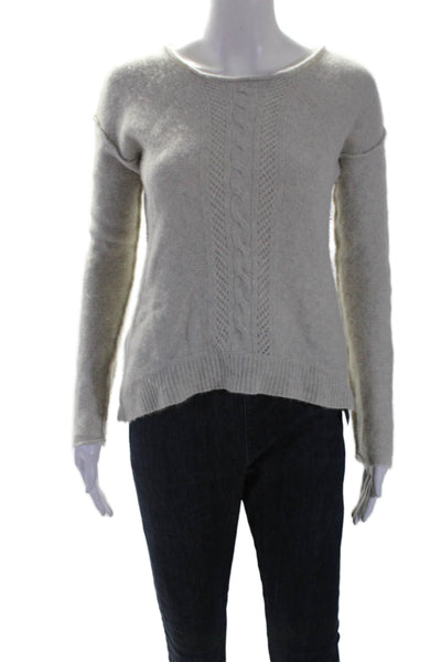 Designer Women's Round Neck Long Sleeves Cashmere Pullover Sweater Gray Size S