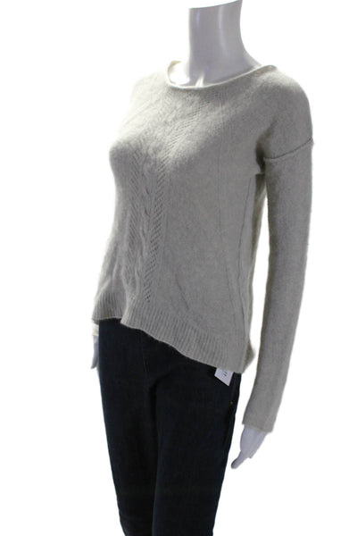 Designer Women's Round Neck Long Sleeves Cashmere Pullover Sweater Gray Size S