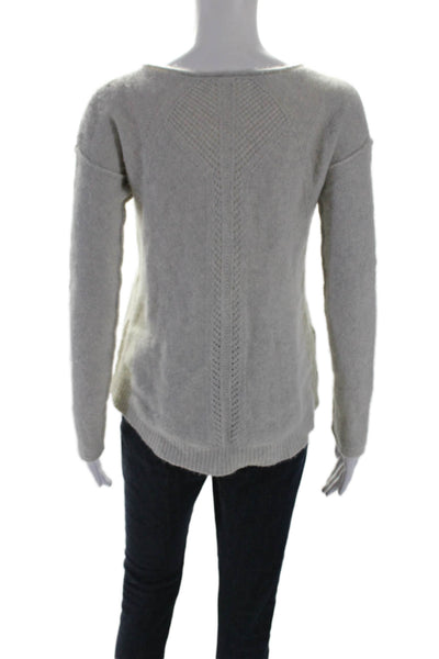 Designer Women's Round Neck Long Sleeves Cashmere Pullover Sweater Gray Size S