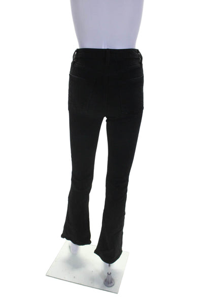 Just Black Denim Womens Black High Rise Slit Ankle Flare Leg Jeans Size 25