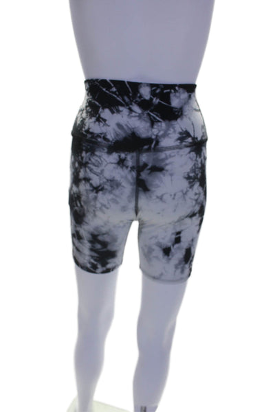 Electric & Rose Womens White Black Tie Dye Pull On Active Biker Shorts Size S