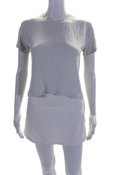 Lululemon Womens White Pull On Active Skort Skirt Matching Top Size 4T