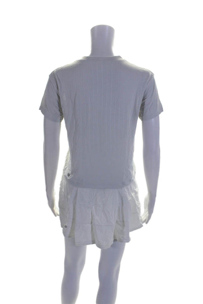 Lululemon Womens White Pull On Active Skort Skirt Matching Top Size 4T