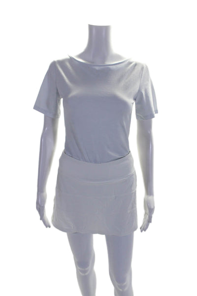 Lululemon Womens White Pull On Active Skort Skirt Matching Top Size 4T